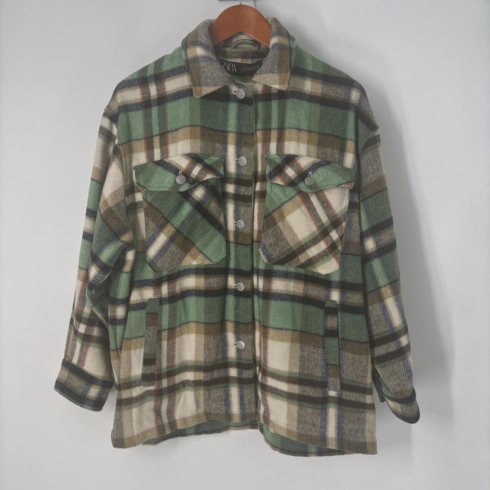 Zara Multicolor Plaid Utility Jacket